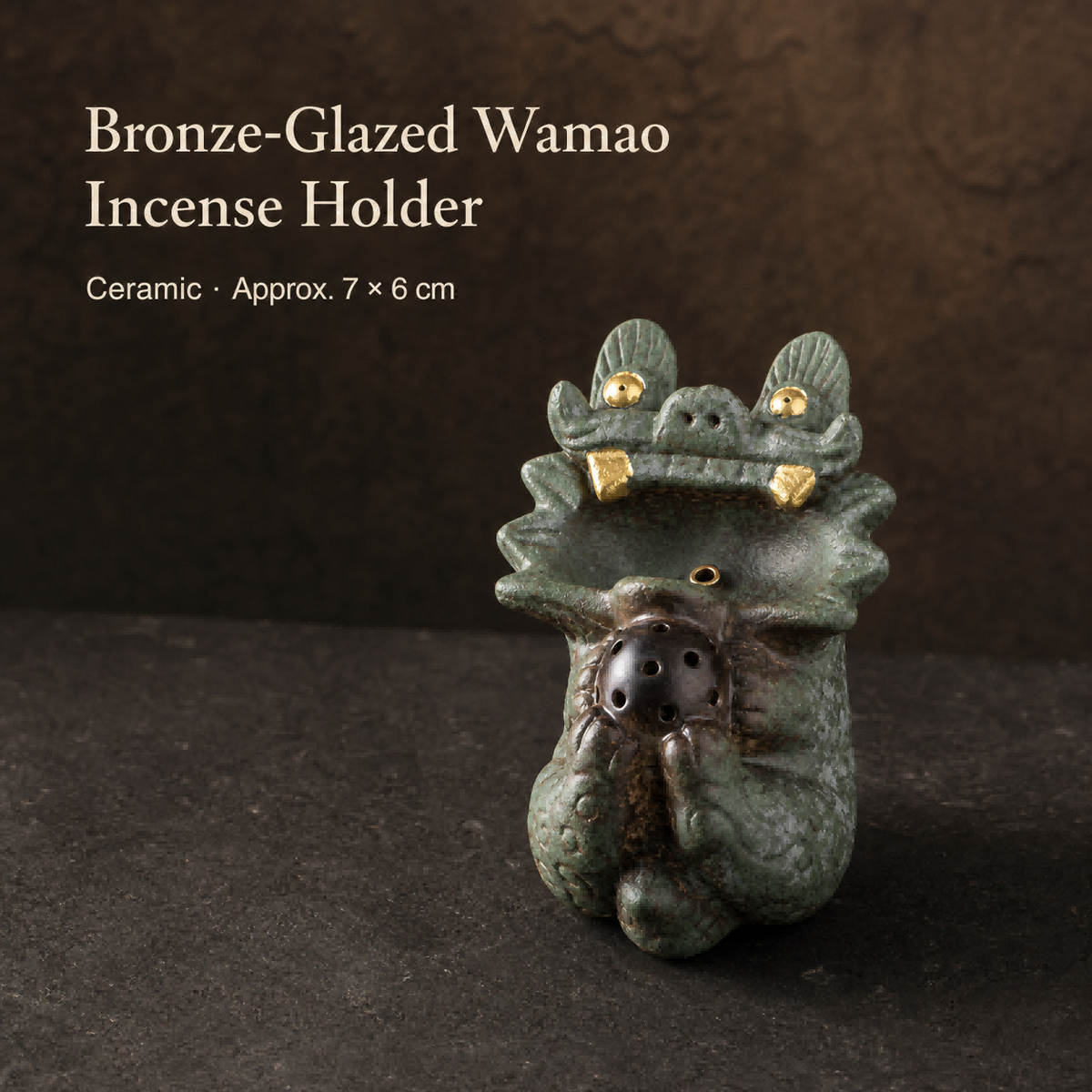 Bronze-Glazed Wamao Incense Holder