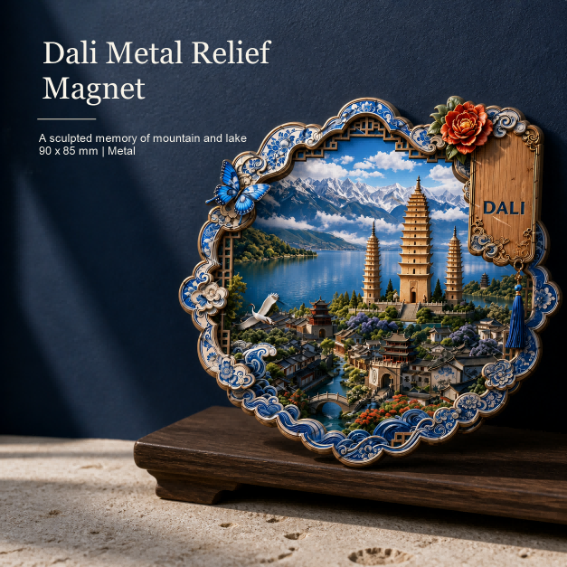 Dali Metal Relief Magnet — The Four Wonders in Relief