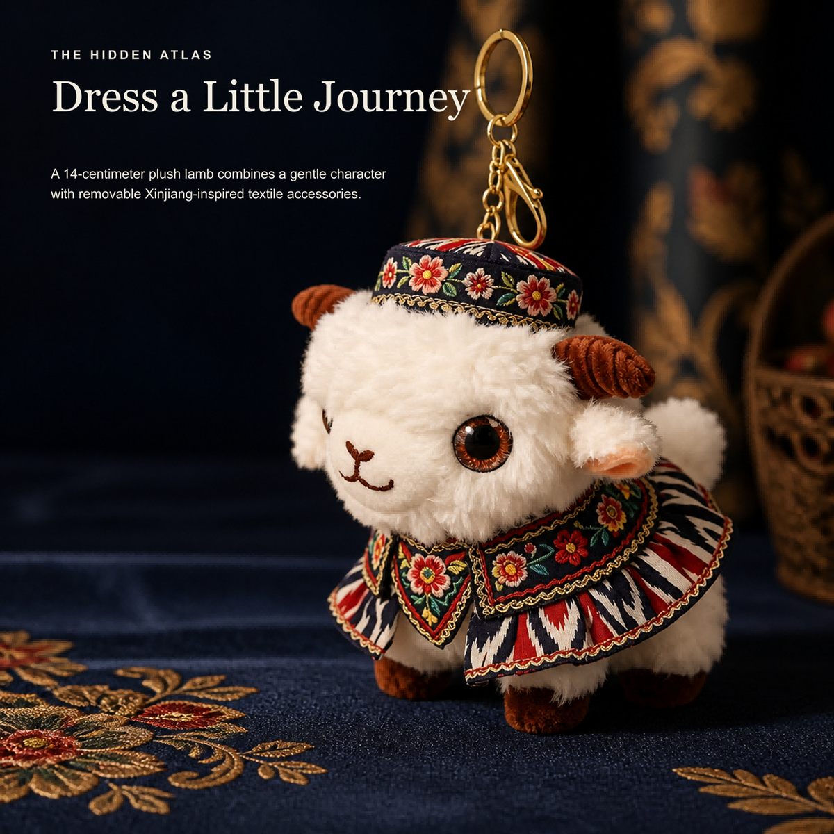 Xinjiang DIY Lamb Plush | Embroidered Ethnic Lamb Keychain Bag Charm