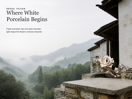 Frost-Borne Peony A Dehua White-Porcelain Incense Flower