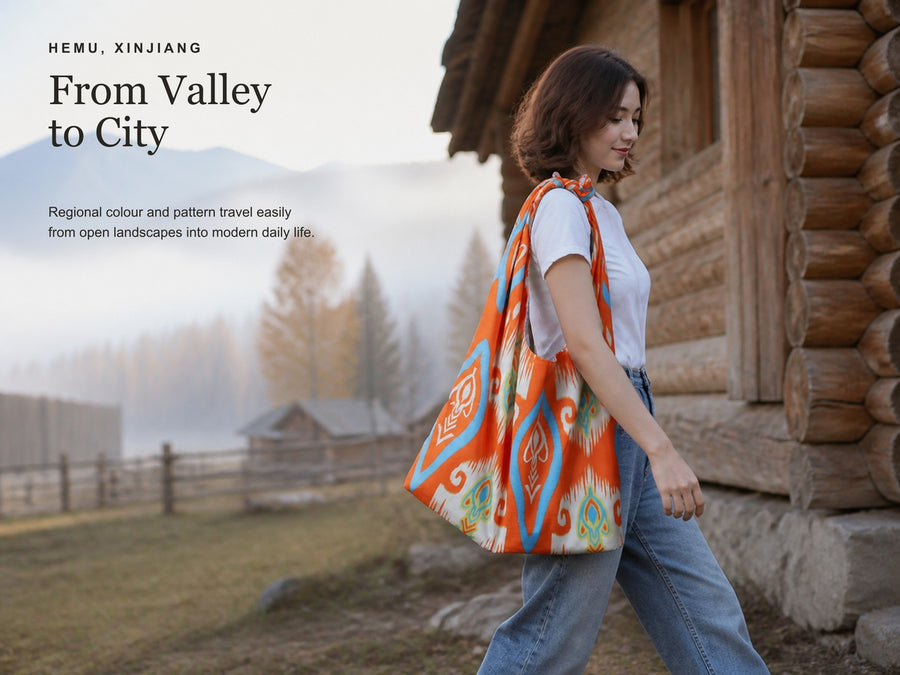 Tie-Handle Adras Bag | Lightweight Boho Ikat Tote For Commute & Day Trips