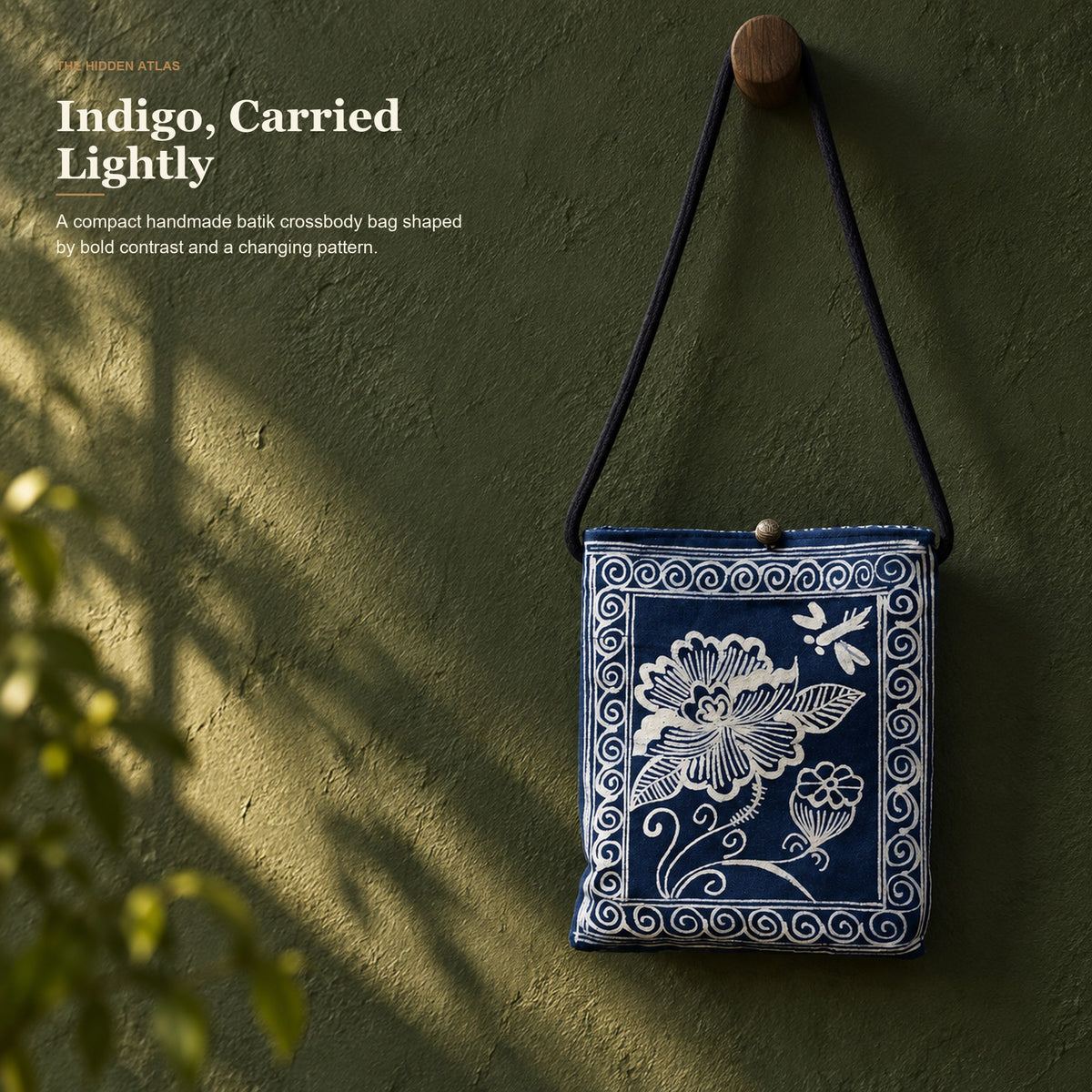 Handmade Indigo Batik Crossbody Bag