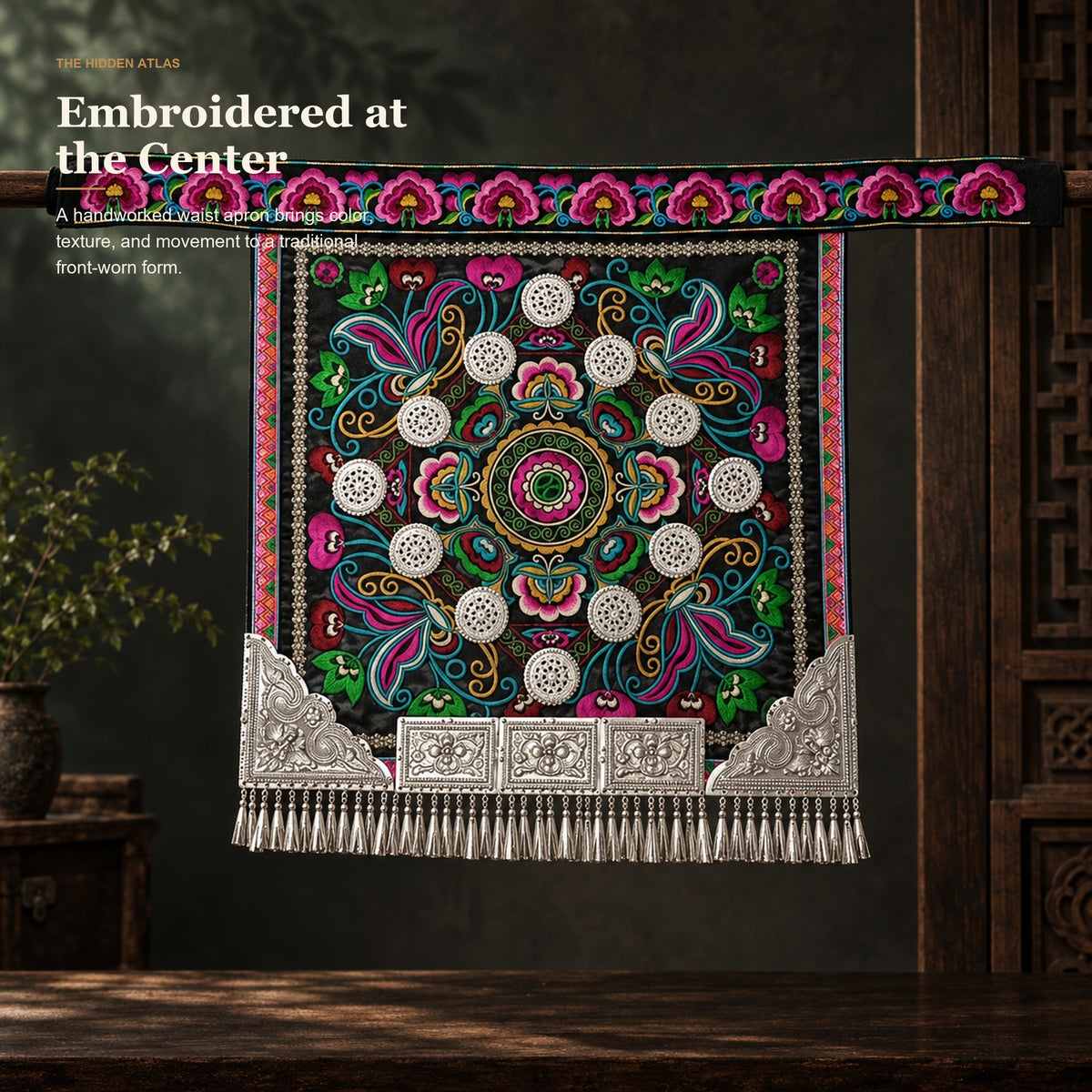 Qiandongnan Miao & Dong Embroidered Waist Apron