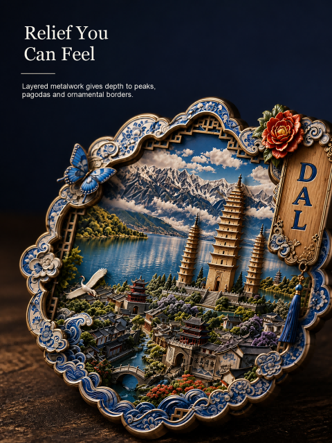 Dali Metal Relief Magnet — The Four Wonders in Relief