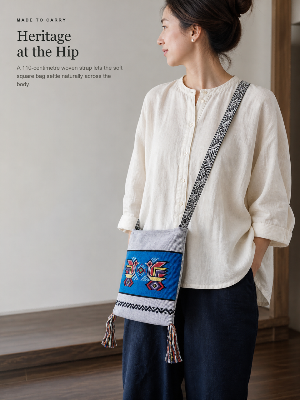 Double Sun‑Bird Xilankapu Crossbody Bag | Traditional Tujia Brocade Folk Handbag