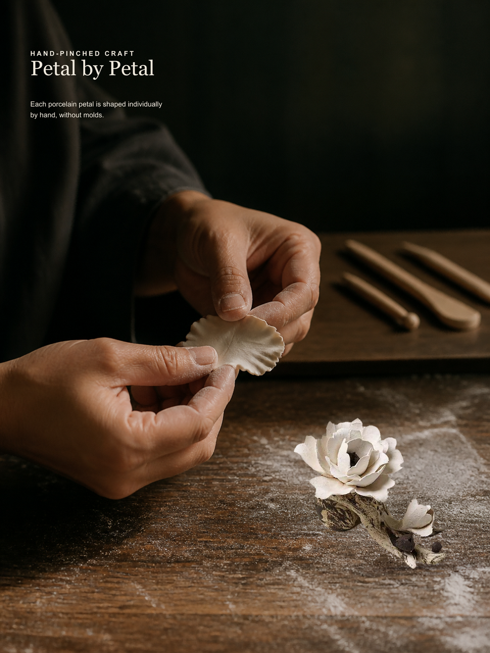 Frost-Borne Peony A Dehua White-Porcelain Incense Flower
