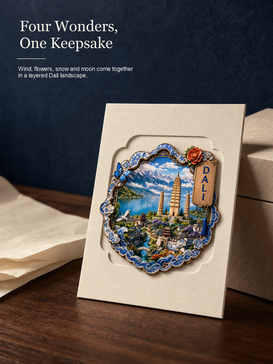 Dali Metal Relief Magnet — The Four Wonders in Relief