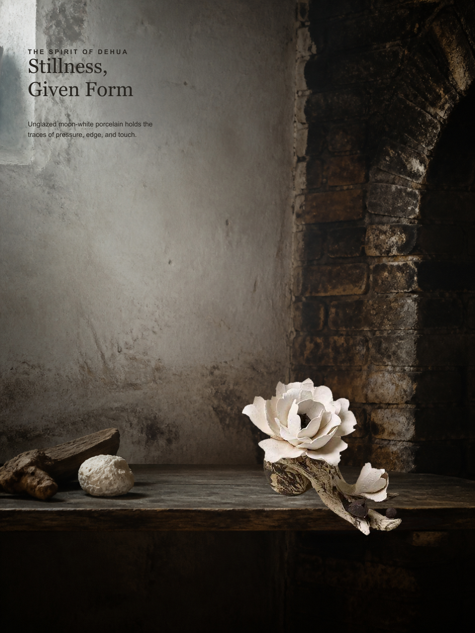 Frost-Borne Peony A Dehua White-Porcelain Incense Flower