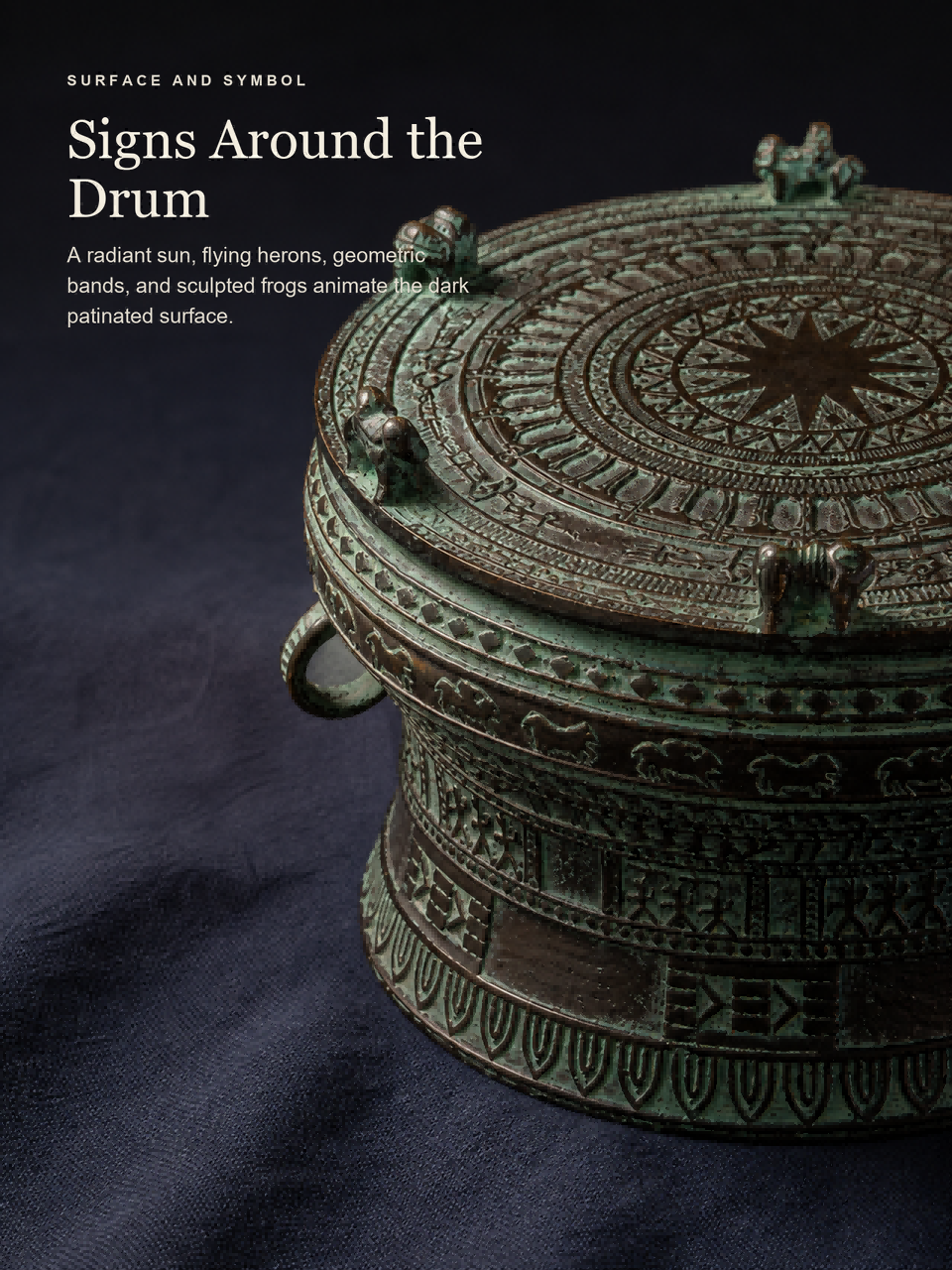 Guangxi Bronze Drum Ornament  Mini Traditional Chinese Ethnic Bronze Drum Collectible