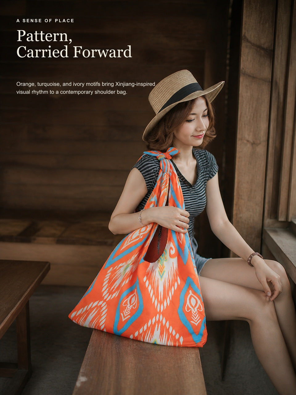 Tie-Handle Adras Bag | Lightweight Boho Ikat Tote For Commute & Day Trips