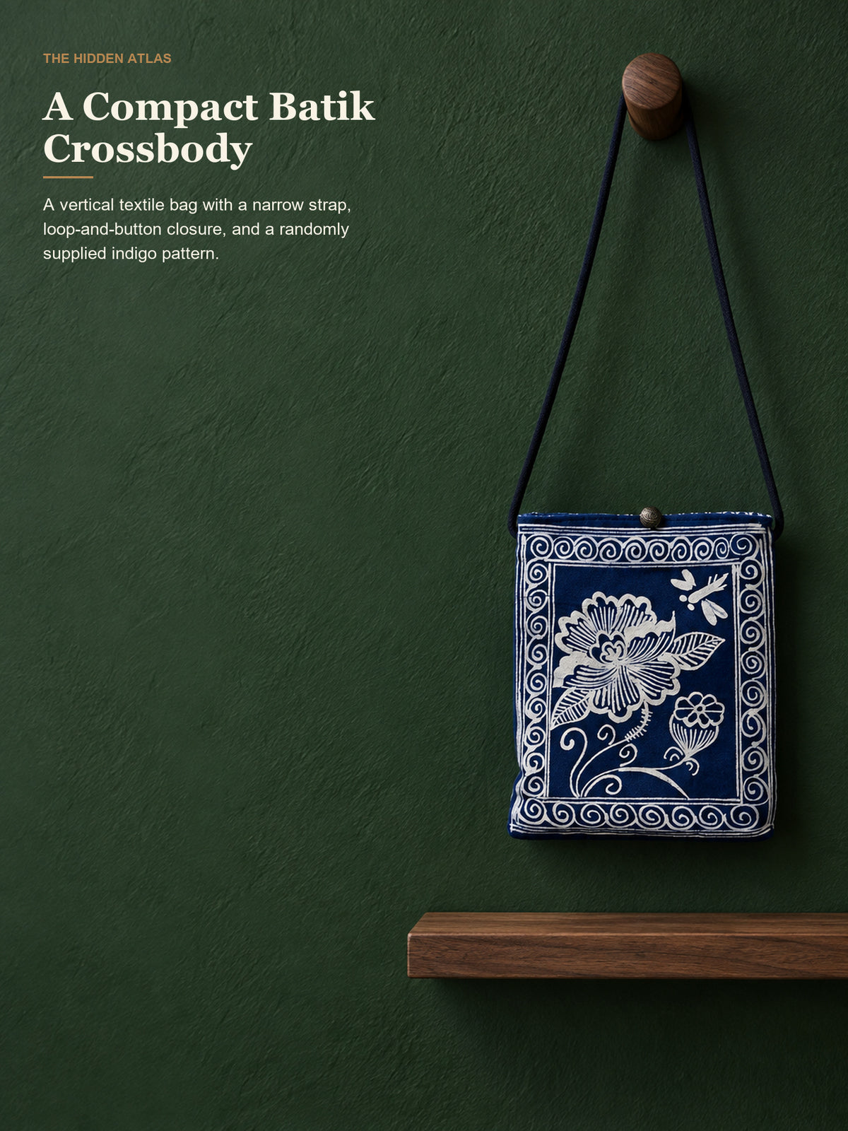 Handmade Indigo Batik Crossbody Bag