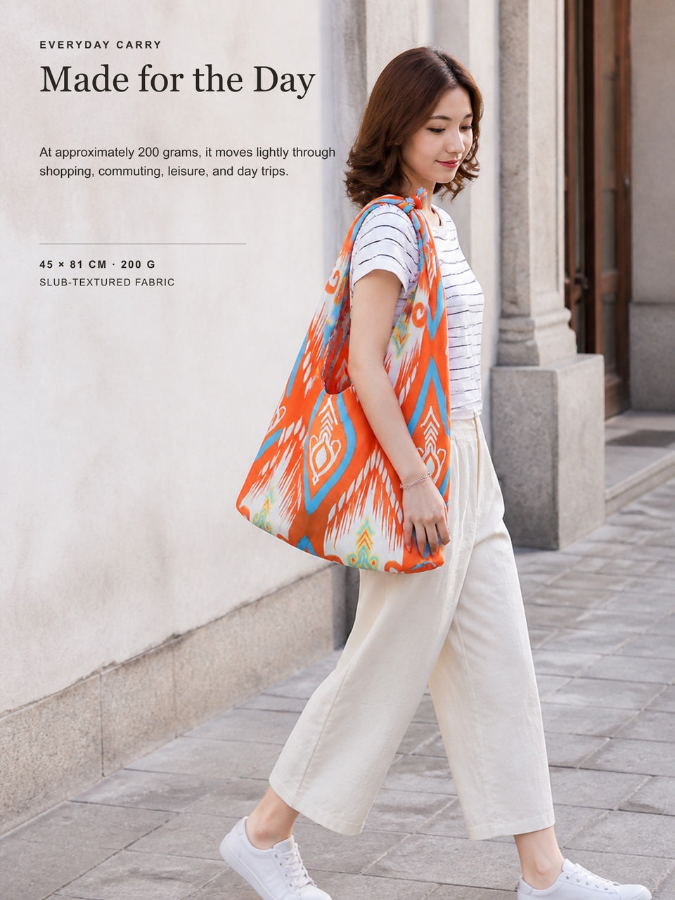 Tie-Handle Adras Bag | Lightweight Boho Ikat Tote For Commute & Day Trips