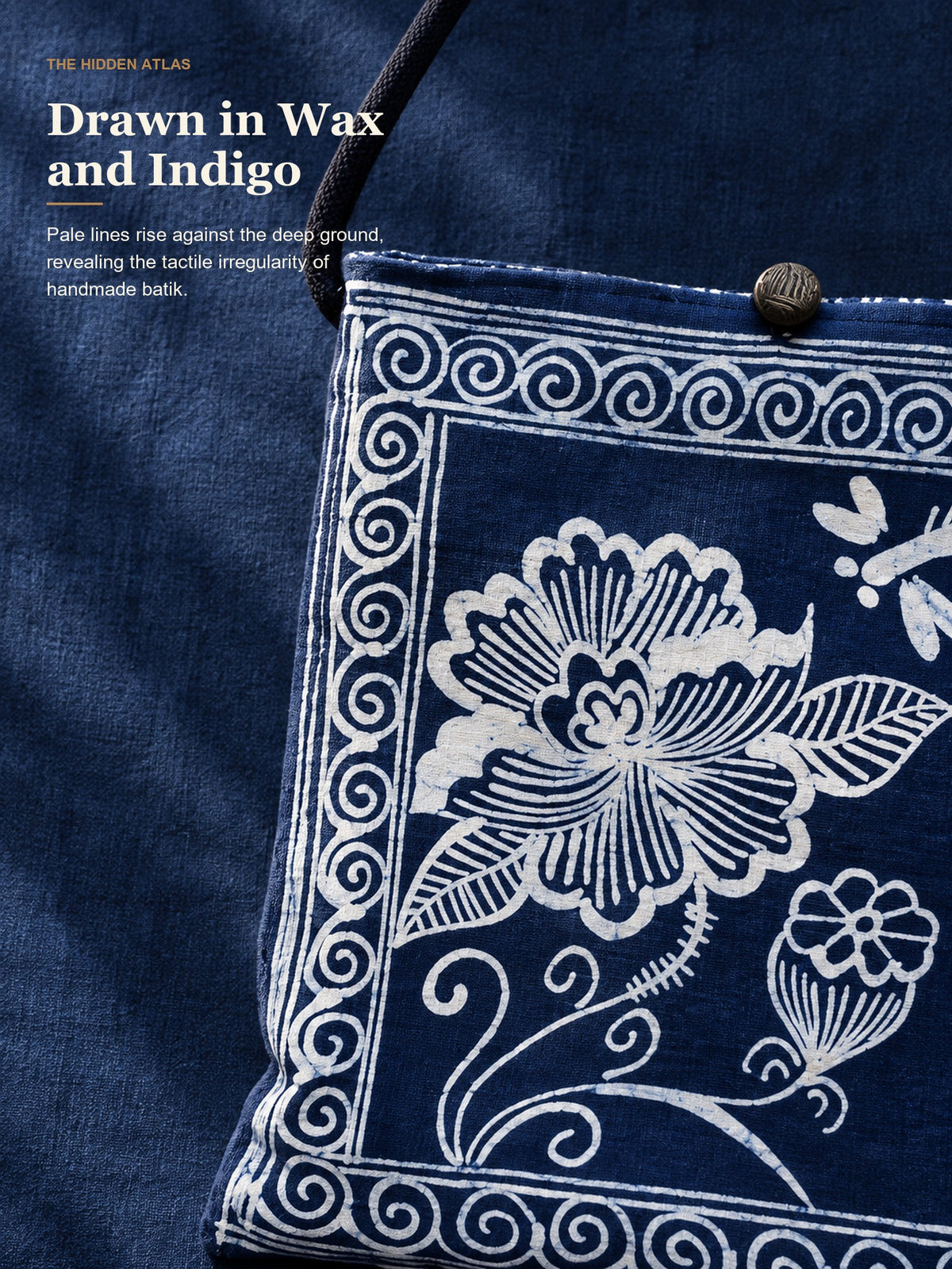 Handmade Indigo Batik Crossbody Bag