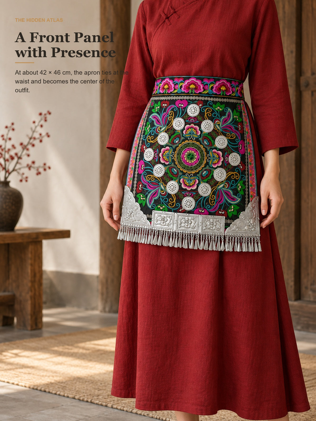Qiandongnan Miao & Dong Embroidered Waist Apron